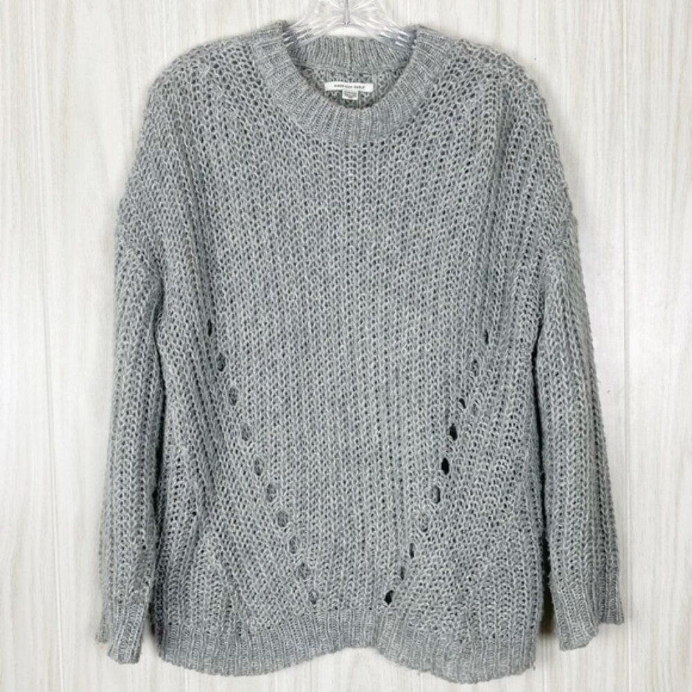 American Eagle | Grey Knit Pullover Sweater Size … - image 1